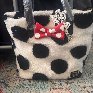 Disney Black and White Polka Dot Kids Bag with Red Bow